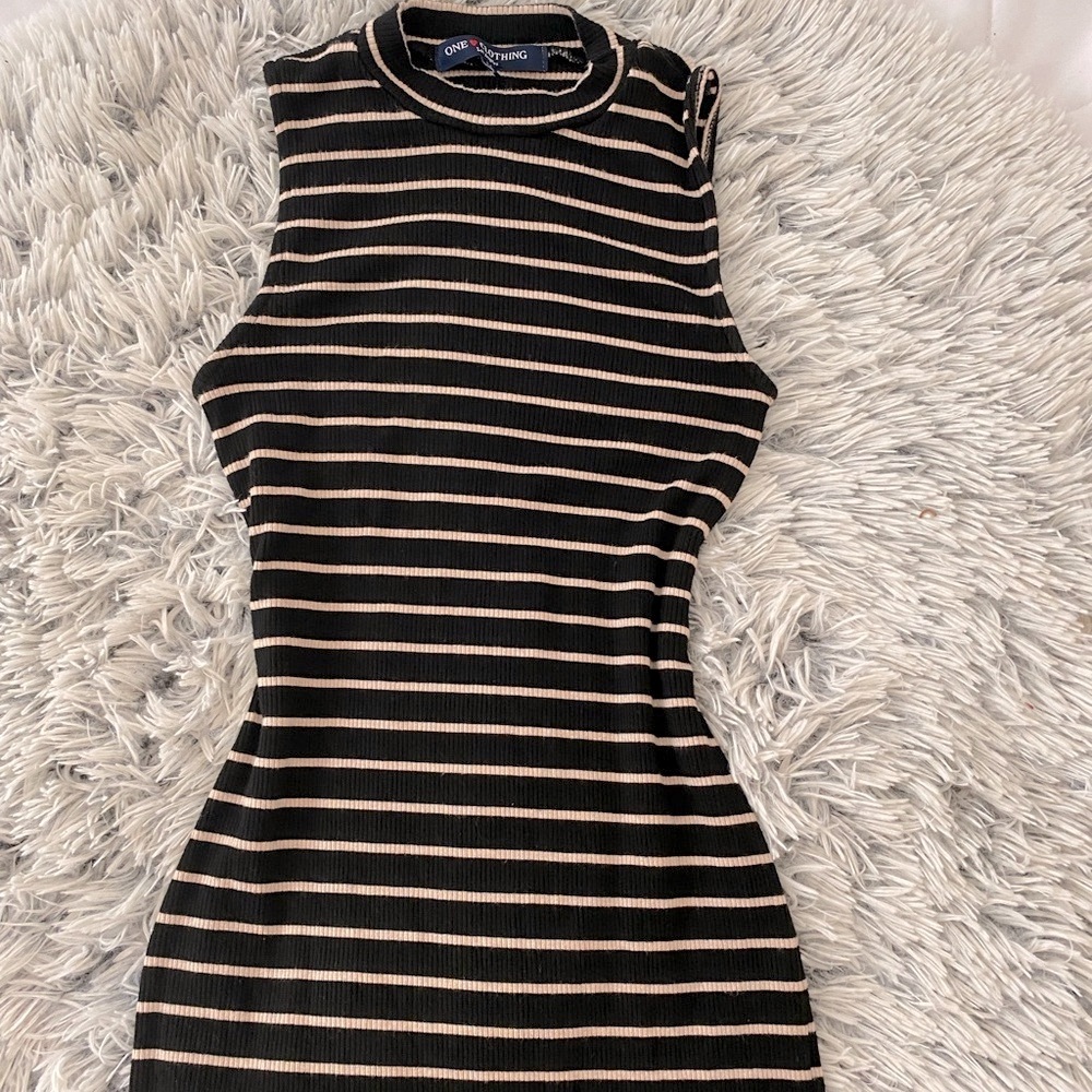 Forever 21 Striped Black Body Con Dress - Picture 1 of 4